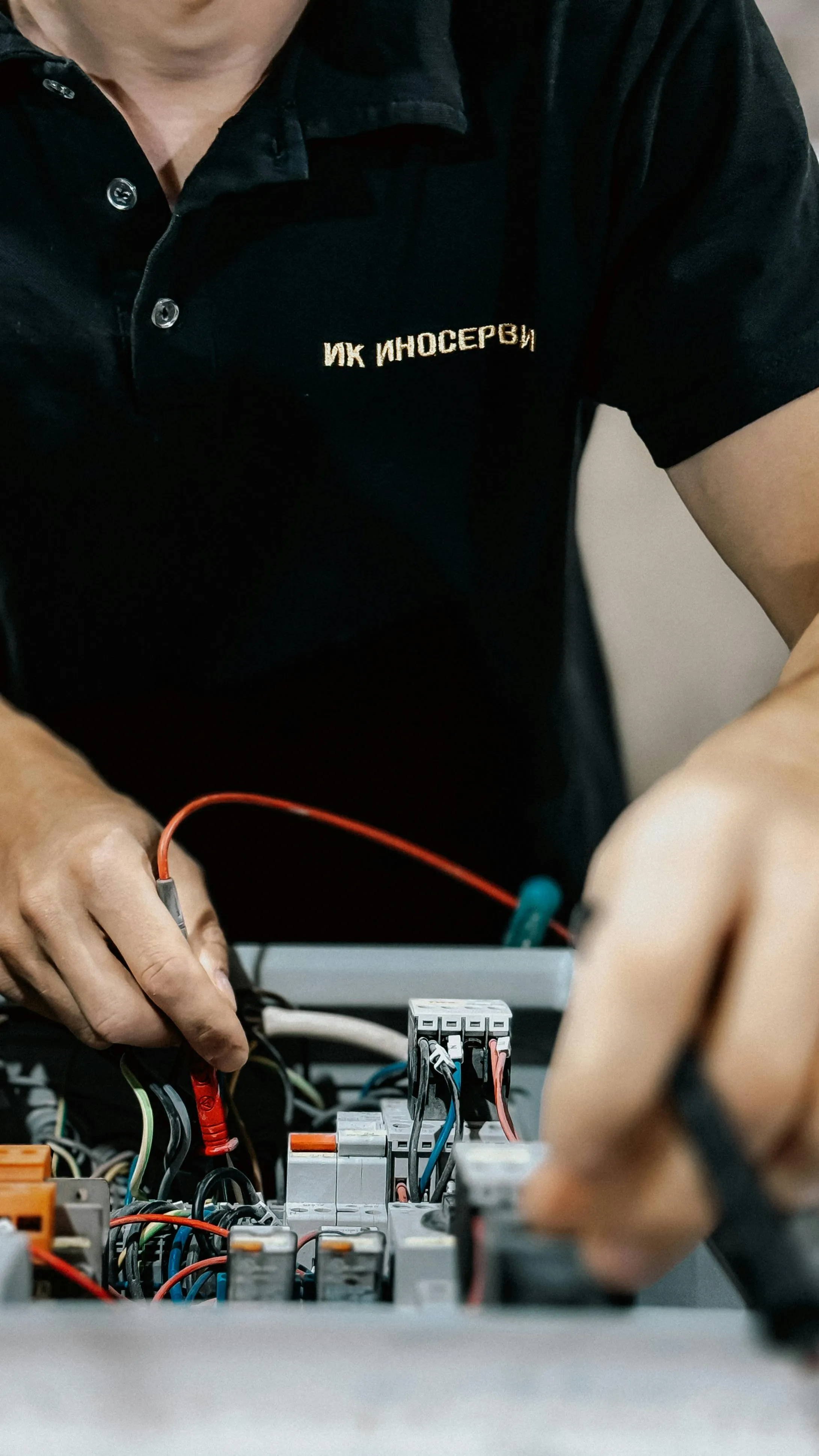 Certified electrician performing system installation